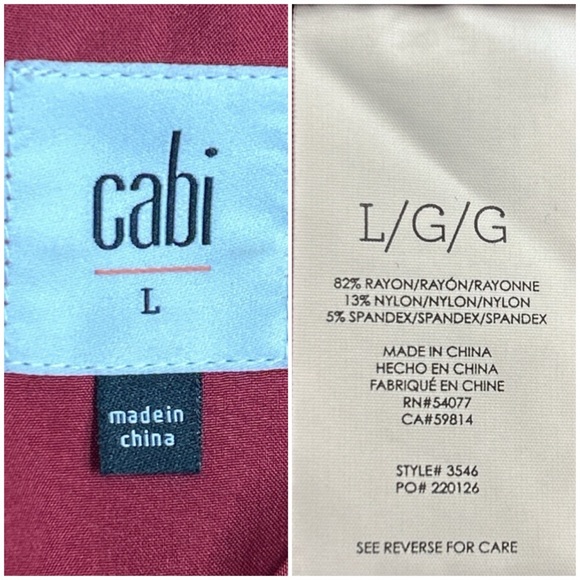 CAbi 3546 Celebration Houndstooth Red Ponte Long Jacket Coat Front Ruffle Large - Picture 13 of 16